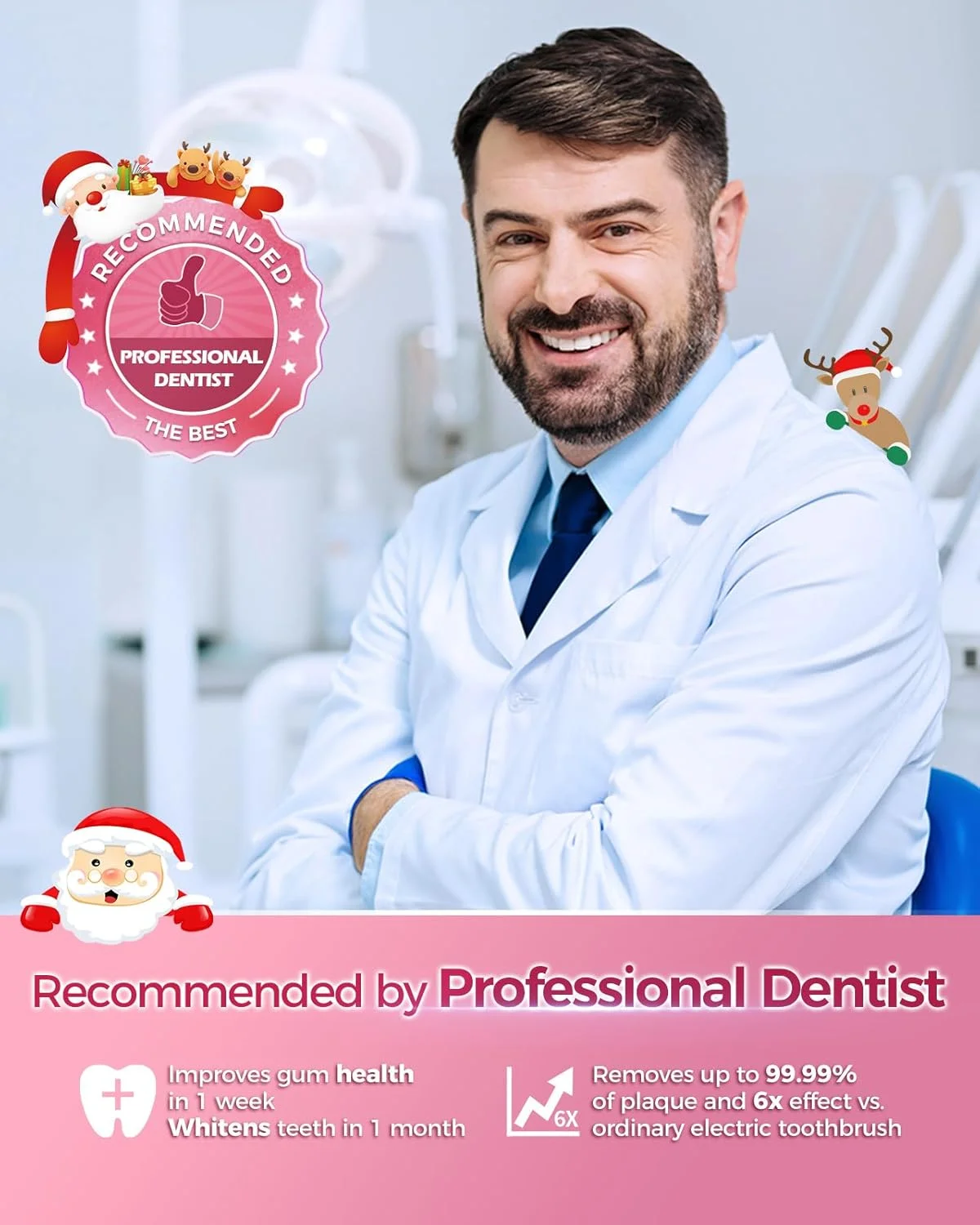 مسواک برقی چرخشی بزرگسالان TEETHEORY با 8 سری (2 نوع)، مسواک برقی با 4 حالت تمیز کنندگی عمیق، قدرت قابل شارژ و تایمر هوشمند 2 دقیقه ای - صورتی مسواک برقی چرخشی بزرگسالان TEETHEORY با 8 سری (2 نوع)، مسواک برقی با 4 حالت تمیز کنندگی عمیق، قدرت قابل شارژ و تایمر هوشمند 2 دقیقه ای - صورتی