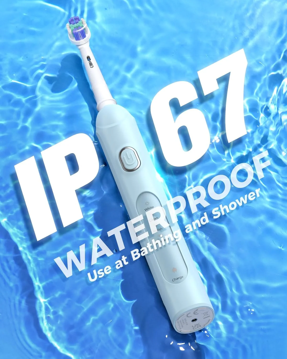 مسواک برقی چرخشی TEETHEORY برای بزرگسالان با 8 سری (2 نوع)، مسواک برقی 4 حالته با قابلیت شارژ و تایمر هوشمند 2 دقیقه ای - آبی آسمانی مسواک برقی چرخشی TEETHEORY برای بزرگسالان با 8 سری (2 نوع)، مسواک برقی 4 حالته با قابلیت شارژ و تایمر هوشمند 2 دقیقه ای - آبی آسمانی