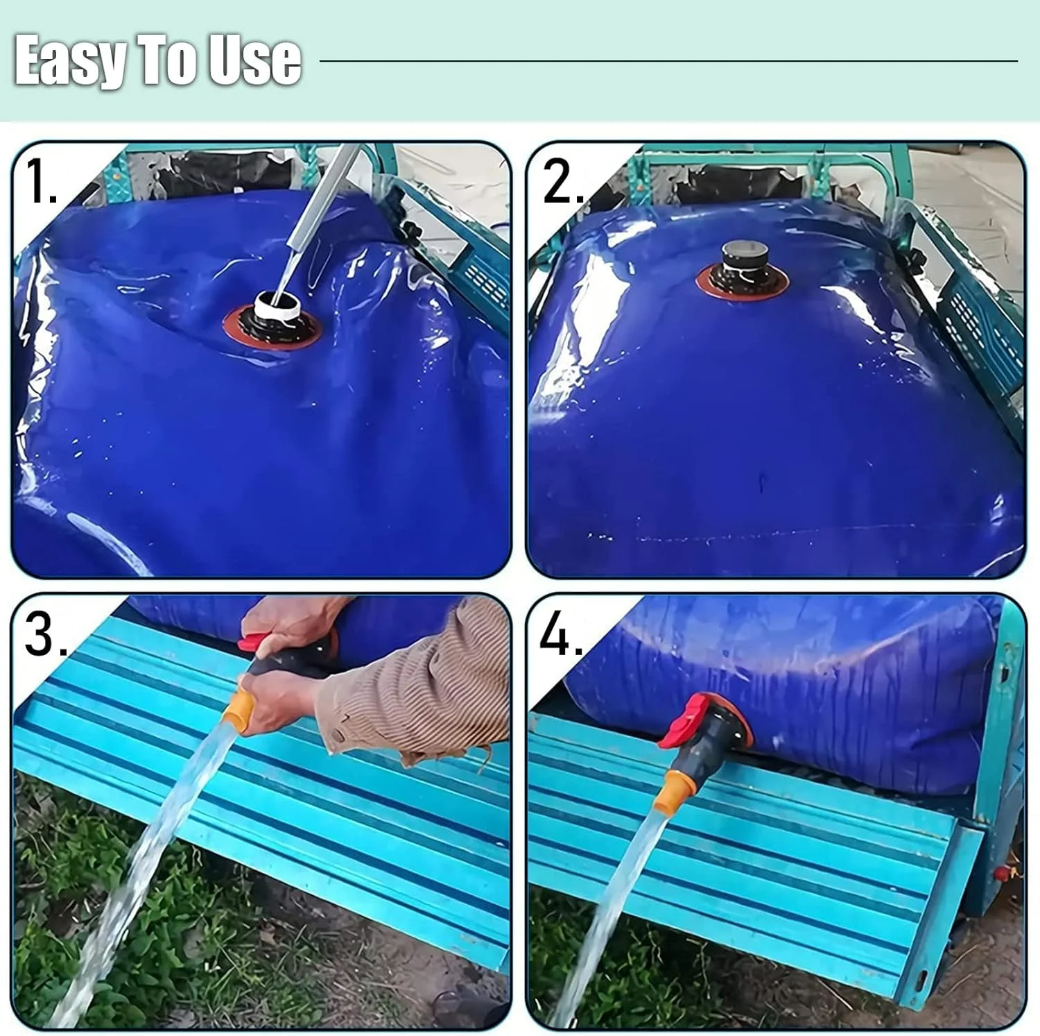 مخزن آب تاشو با ظرفیت بالا 5000 4500 4000 3000 لیتری، مخزن ذخیره آب اضطراری قابل حمل، آبیاری کمپینگ (اندازه: 1x1x0.8 متر/800 لیتر/211 گالن)