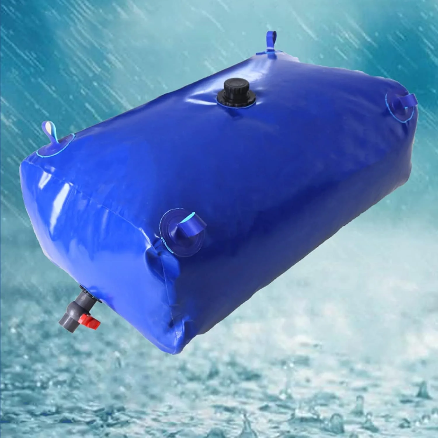 مخزن آب تاشو با ظرفیت بالا 5000 4500 4000 3000 لیتری، مخزن ذخیره آب اضطراری قابل حمل، آبیاری کمپینگ (اندازه: 1x1x0.8 متر/800 لیتر/211 گالن)