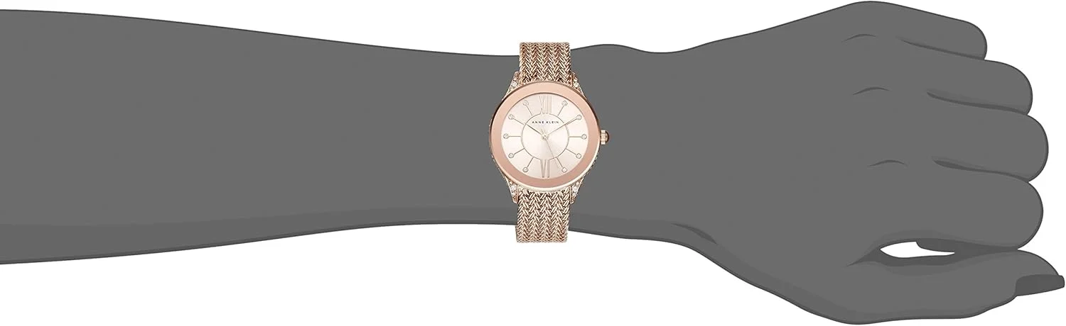 Anne Klein Women's Crystal Accented Tone Mesh Bracelet Watch Anne Klein Women's Crystal Accented Tone Mesh Bracelet Watch