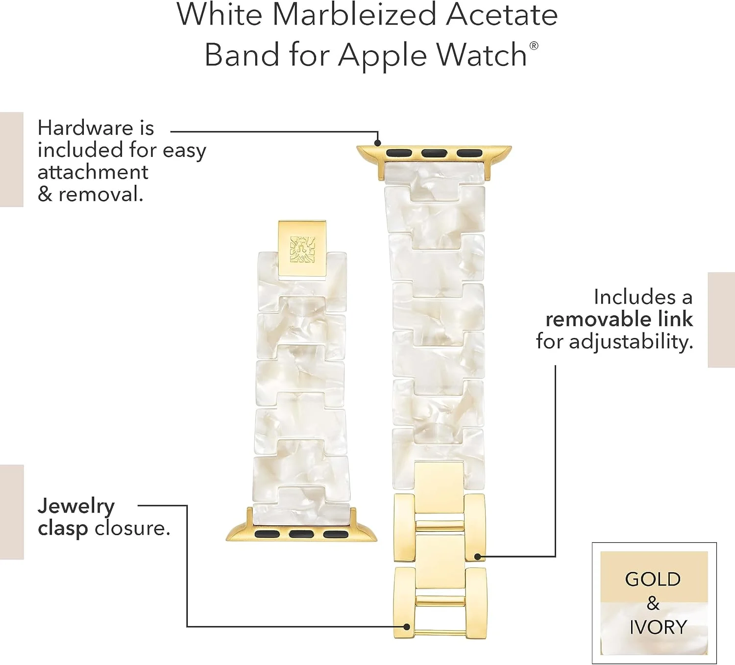 بند فشن استات زنانه Anne Klein برای اپل واچ، ایمن، قابل تنظیم، جایگزین بند اپل واچ، مناسب برای اکثر مچ دست ها بند فشن استات زنانه Anne Klein برای اپل واچ، ایمن، قابل تنظیم، جایگزین بند اپل واچ، مناسب برای اکثر مچ دست ها