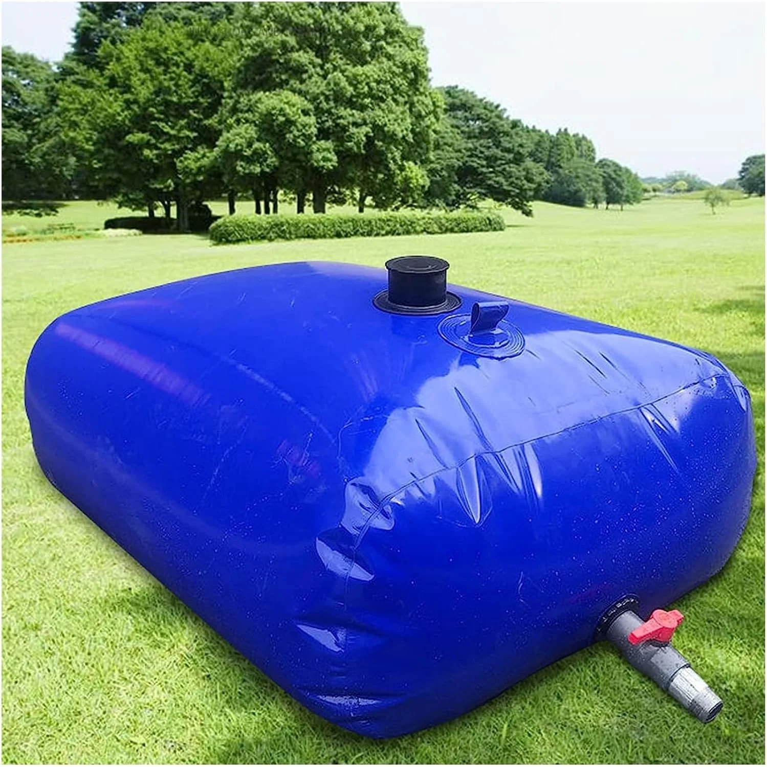 مخزن آب تاشو اضطراری PHLEPS، کیسه ذخیره آب قابل حمل و مقاوم در برابر آب و هوای بیرون، برای آبیاری مزرعه باغ، مخزن آب PVC، قابل تنظیم (رنگ: آبی، اندازه: 400 لیتر/1x0.8x0.5 متر)