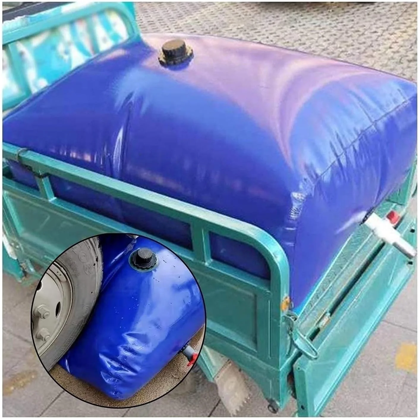 مخزن آب تاشو اضطراری PHLEPS، کیسه ذخیره آب قابل حمل و مقاوم در برابر آب و هوای بیرون، برای آبیاری مزرعه باغ، مخزن آب PVC، قابل تنظیم (رنگ: آبی، اندازه: 400 لیتر/1x0.8x0.5 متر) مخزن آب تاشو اضطراری PHLEPS، کیسه ذخیره آب قابل حمل و مقاوم در برابر آب و هوای بیرون، برای آبیاری مزرعه باغ، مخزن آب PVC، قابل تنظیم (رنگ: آبی، اندازه: 400 لیتر/1x0.8x0.5 متر)