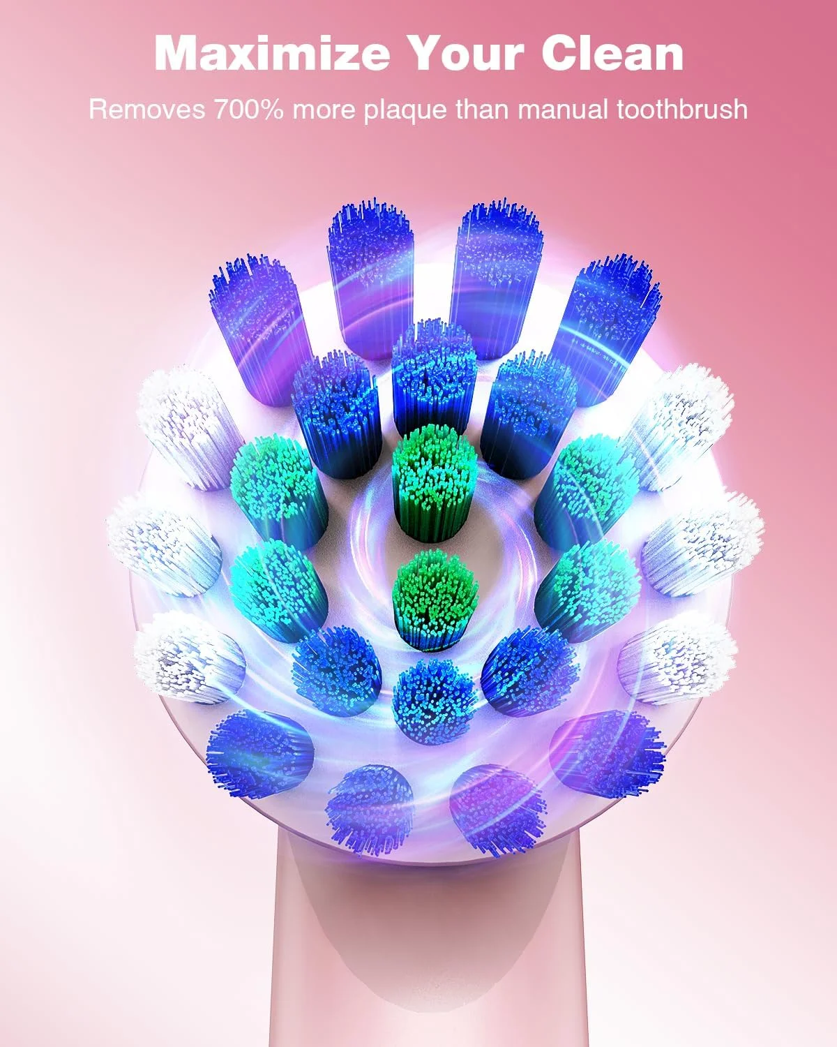 مسواک برقی چرخشی Rtauys R6 برای بزرگسالان با 2 سری مسواک، مسواک برقی مسافرتی با جعبه قابل حمل، 2.5 ساعت شارژ برای 45 روز، 5 حالت مسواک قابل شارژ، صورتی مسواک برقی چرخشی Rtauys R6 برای بزرگسالان با 2 سری مسواک، مسواک برقی مسافرتی با جعبه قابل حمل، 2.5 ساعت شارژ برای 45 روز، 5 حالت مسواک قابل شارژ، صورتی