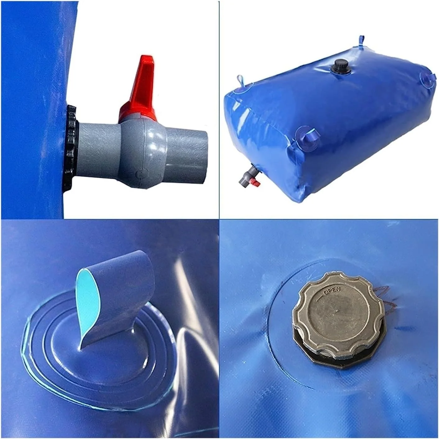 مخزن آب تاشو اضطراری PHLEPS، کیسه ذخیره آب قابل حمل و مقاوم در برابر آب و هوای بیرون، برای آبیاری مزرعه باغ، مخزن آب PVC، قابل تنظیم (رنگ: آبی، اندازه: 400 لیتر/1x0.8x0.5 متر) مخزن آب تاشو اضطراری PHLEPS، کیسه ذخیره آب قابل حمل و مقاوم در برابر آب و هوای بیرون، برای آبیاری مزرعه باغ، مخزن آب PVC، قابل تنظیم (رنگ: آبی، اندازه: 400 لیتر/1x0.8x0.5 متر)