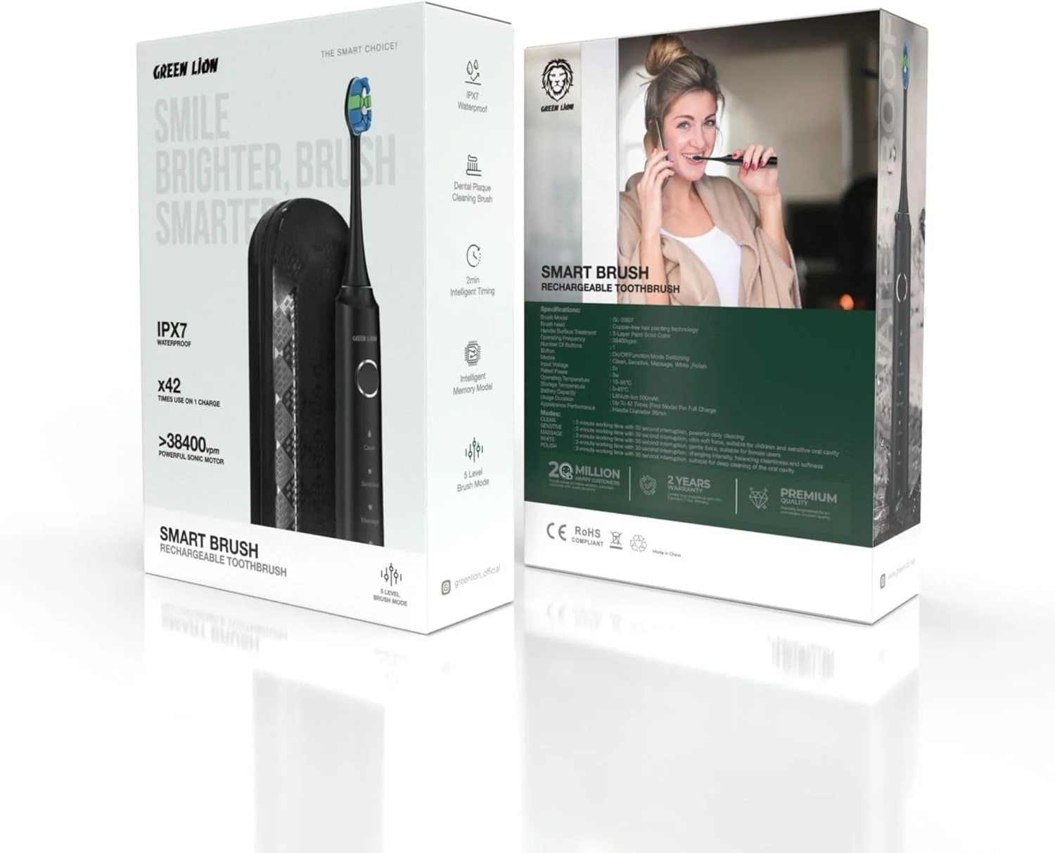 مسواک هوشمند شارژی ممتاز (5 حالت برس)_مشکی