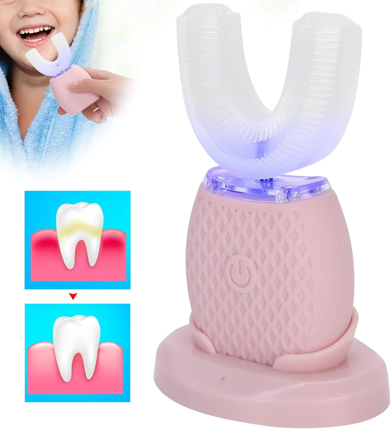 مسواک برقی 360 درجه U شکل Shandongmt، مسواک سر سیلیکونی اتوماتیک قابل شارژ، ابزار تمیز کردن دندان و مراقبت از دهان مسواک برقی 360 درجه U شکل Shandongmt، مسواک سر سیلیکونی اتوماتیک قابل شارژ، ابزار تمیز کردن دندان و مراقبت از دهان