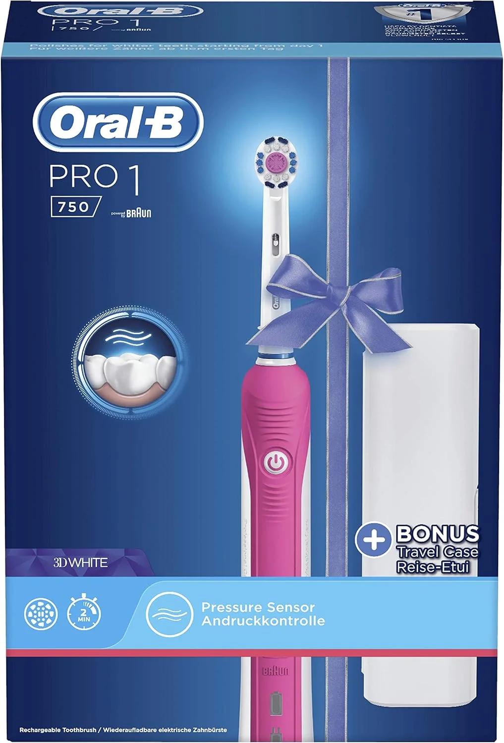 مسواک برقی نوسانی بزرگسال Oral-B PRO 750 3DWhite - مسواک برقی (330 گرم، 100 میلی متر، 178 میلی متر، 253 میلی متر، 490 گرم، 1 عدد) مسواک برقی نوسانی بزرگسال Oral-B PRO 750 3DWhite - مسواک برقی (330 گرم، 100 میلی متر، 178 میلی متر، 253 میلی متر، 490 گرم، 1 عدد)