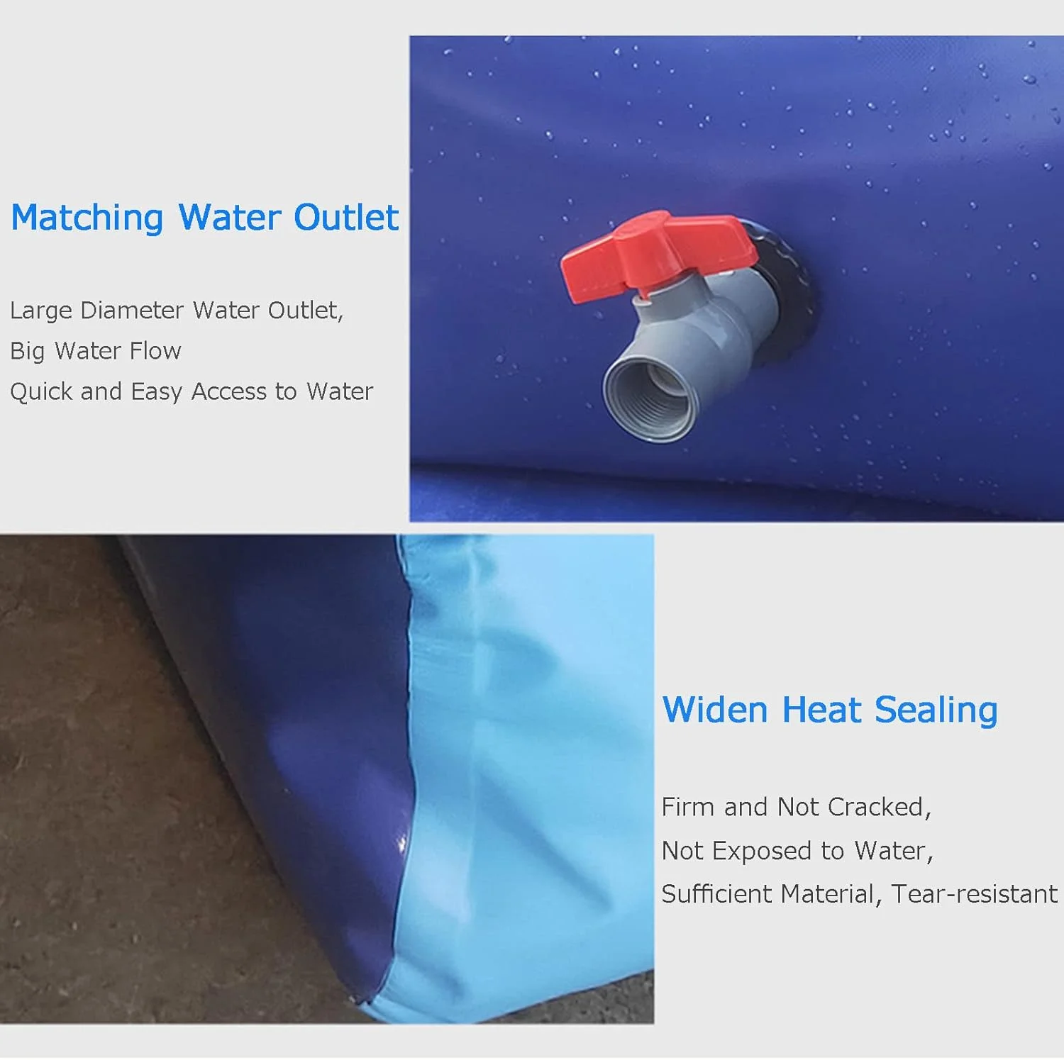 کیسه آب نرم با ظرفیت بزرگ، مخزن آب قابل حمل برای کمپینگ در فضای باز، مخازن/کیسه روغن تاشو با ظرفیت بزرگ برای ذخیره آب خودرو