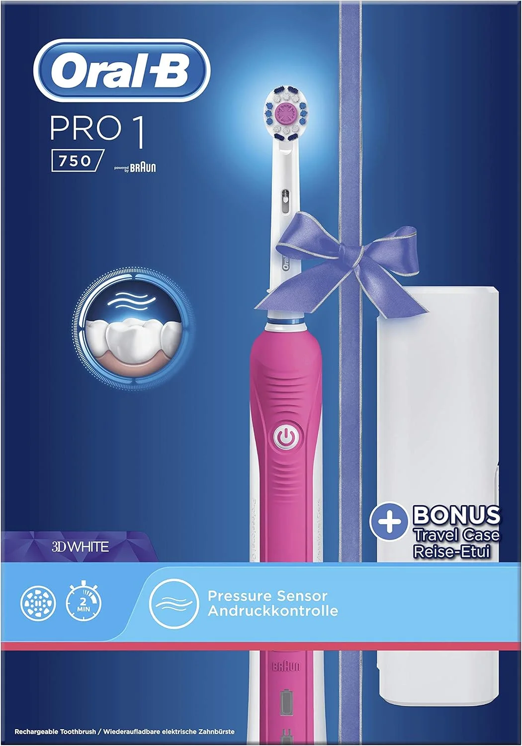 مسواک برقی نوسانی بزرگسال Oral-B PRO 750 3DWhite - مسواک برقی (330 گرم، 100 میلی متر، 178 میلی متر، 253 میلی متر، 490 گرم، 1 عدد) مسواک برقی نوسانی بزرگسال Oral-B PRO 750 3DWhite - مسواک برقی (330 گرم، 100 میلی متر، 178 میلی متر، 253 میلی متر، 490 گرم، 1 عدد)