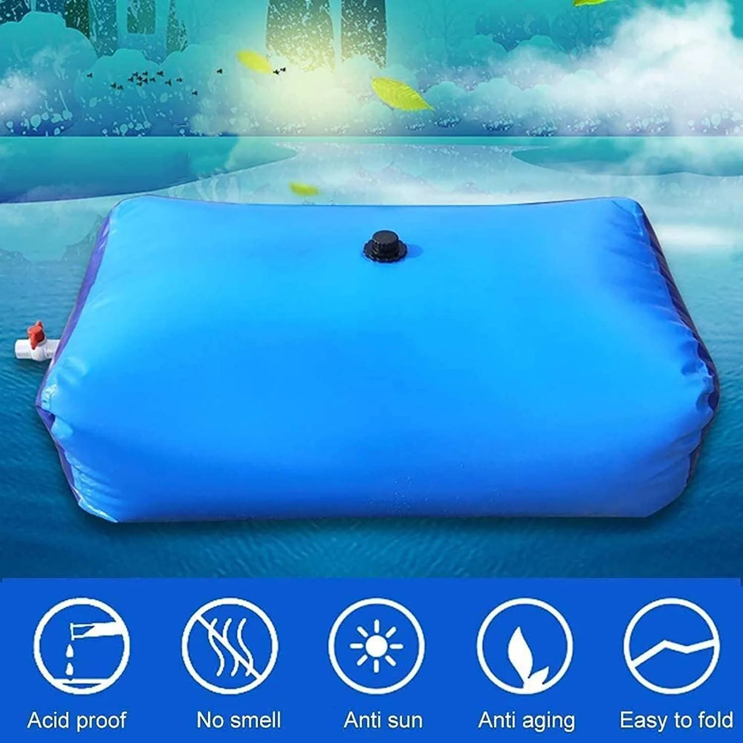 کیسه آب نرم با ظرفیت بزرگ، مخزن آب قابل حمل برای کمپینگ در فضای باز، مخازن/کیسه روغن تاشو با ظرفیت بزرگ برای ذخیره آب خودرو