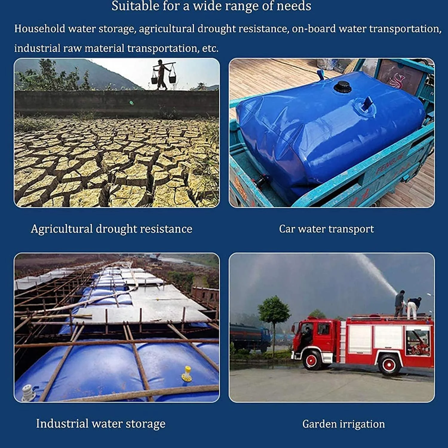 کیسه آب نرم با ظرفیت بزرگ، مخزن آب قابل حمل برای کمپینگ در فضای باز، مخازن/کیسه روغن تاشو با ظرفیت بزرگ برای ذخیره آب خودرو