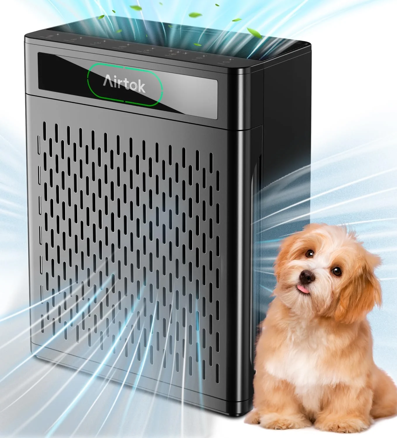 دستگاه تصفیه هوا مناسب خانه و اتاق بزرگ تا 171 متر مربع، دستگاه تصفیه هوا ایرتاک مناسب حیوانات خانگی با فیلتر قابل شستشو، حسگر کیفیت هوا، حالت خواب 20 دسی بل، دستگاه تصفیه هوا برای اتاق خواب با رایحه، از بین برنده بوی حیوانات خانگی و مو