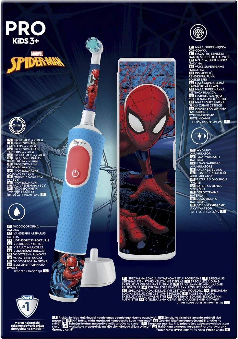 Oral-B Vitality Pro Kids Spiderman Electric Toothbrush with Travel Case Oral-B Vitality Pro Kids Spiderman Electric Toothbrush with Travel Case