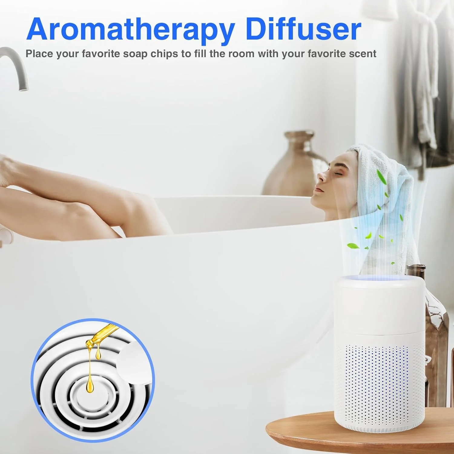 دستگاه تصفیه هوای کوچک برای اتاق خواب منزل، تصفیه کننده هوای مینی رومیزی شخصی H13 HEPA، تمیز کننده فیلتر هوای کوچک و بی صدا 20db با کابل USB برای اتاق خواب، خوابگاه، حیوانات خانگی، دود، میز، دفتر (سفید)