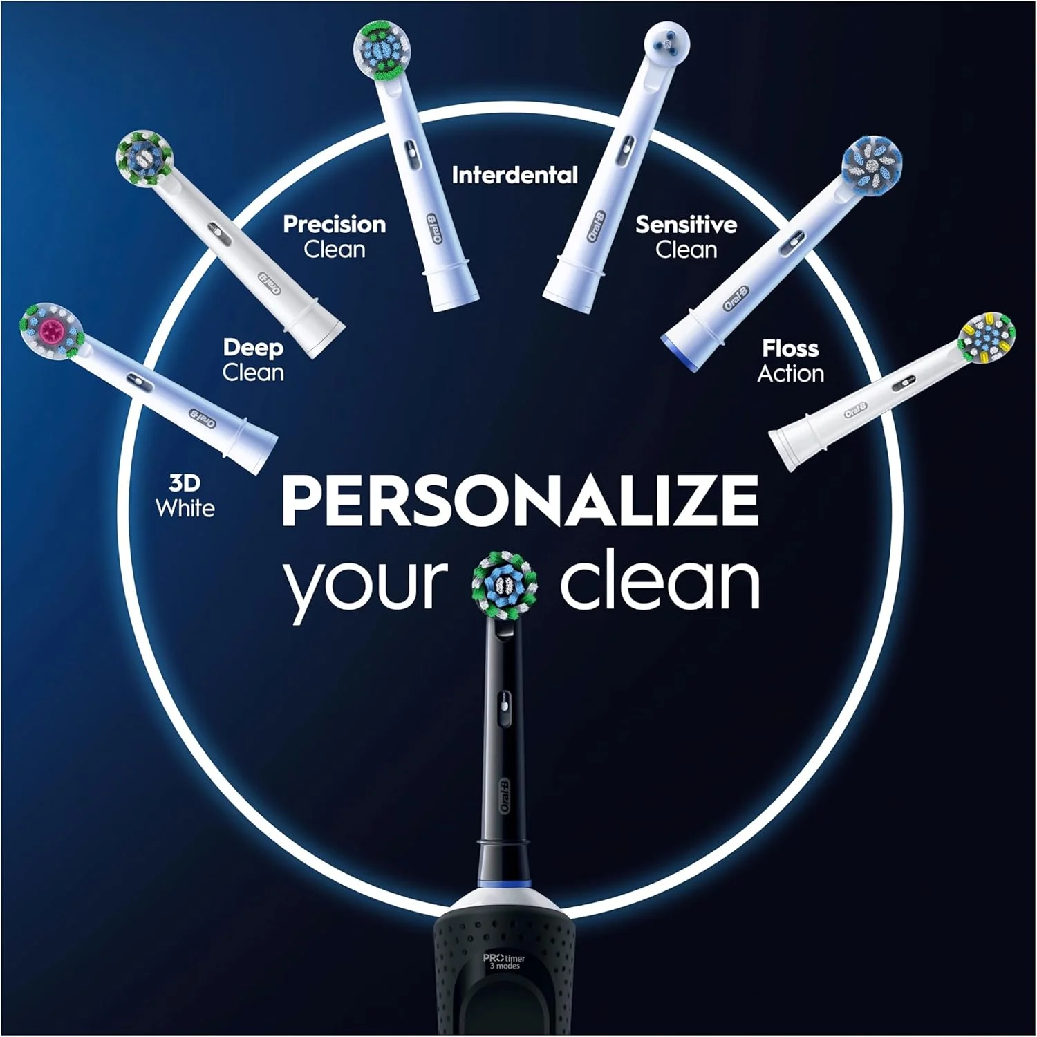 Oral-B Vitality Pro Electric Toothbrush, 1 Handle, 2 Toothbrush Heads, 3 Brushing Modes Including Sensitive Plus, 2 Pin UK Plug, Black Oral-B Vitality Pro Electric Toothbrush, 1 Handle, 2 Toothbrush Heads, 3 Brushing Modes Including Sensitive Plus, 2 Pin UK Plug, Black