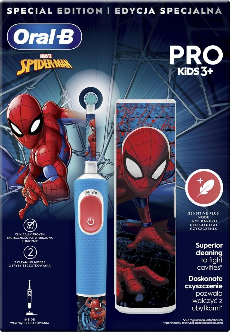 Oral-B Vitality Pro Kids Spiderman Electric Toothbrush with Travel Case Oral-B Vitality Pro Kids Spiderman Electric Toothbrush with Travel Case