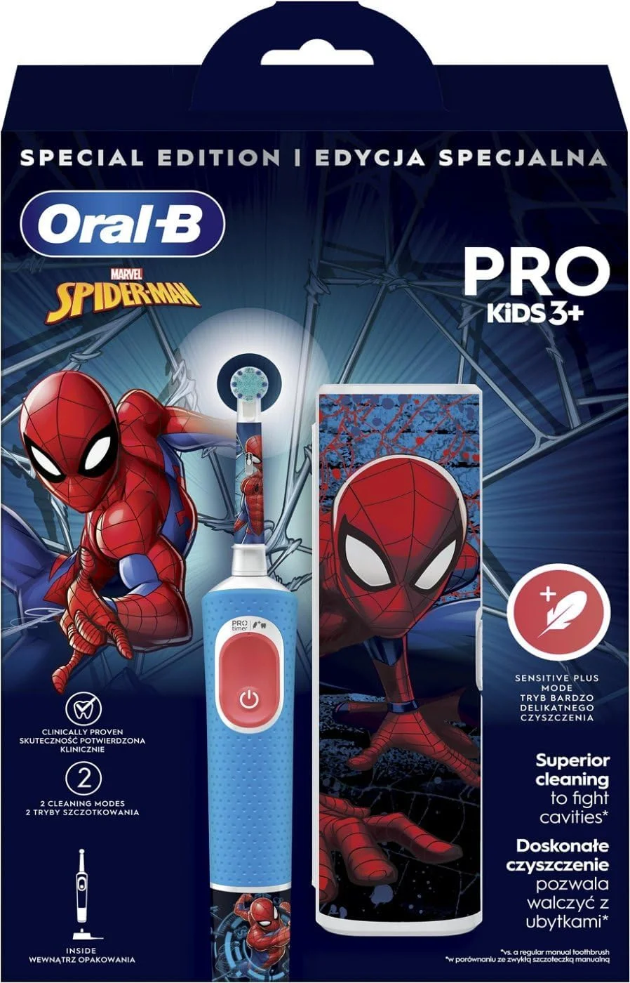Oral-B Vitality Pro Kids Spiderman Electric Toothbrush with Travel Case Oral-B Vitality Pro Kids Spiderman Electric Toothbrush with Travel Case