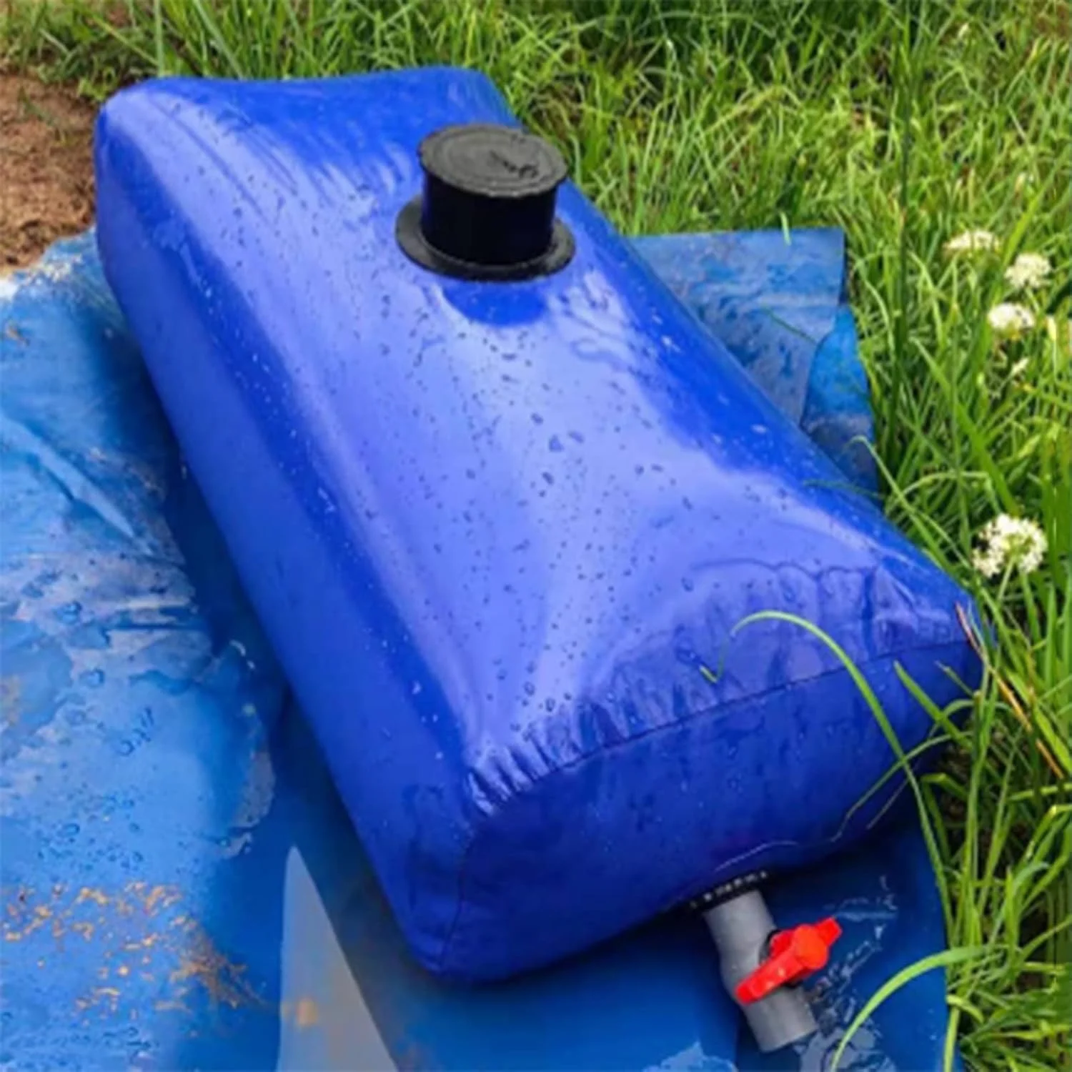 مخزن آب تاشو با ظرفیت بالا برای فضای باز، مخزن ذخیره آب اضطراری قابل حمل، مناسب برای ذخیره آب کشاورزی، مقاومت در برابر خشکسالی، کمپینگ RV WMEIE (رنگ: آبی،