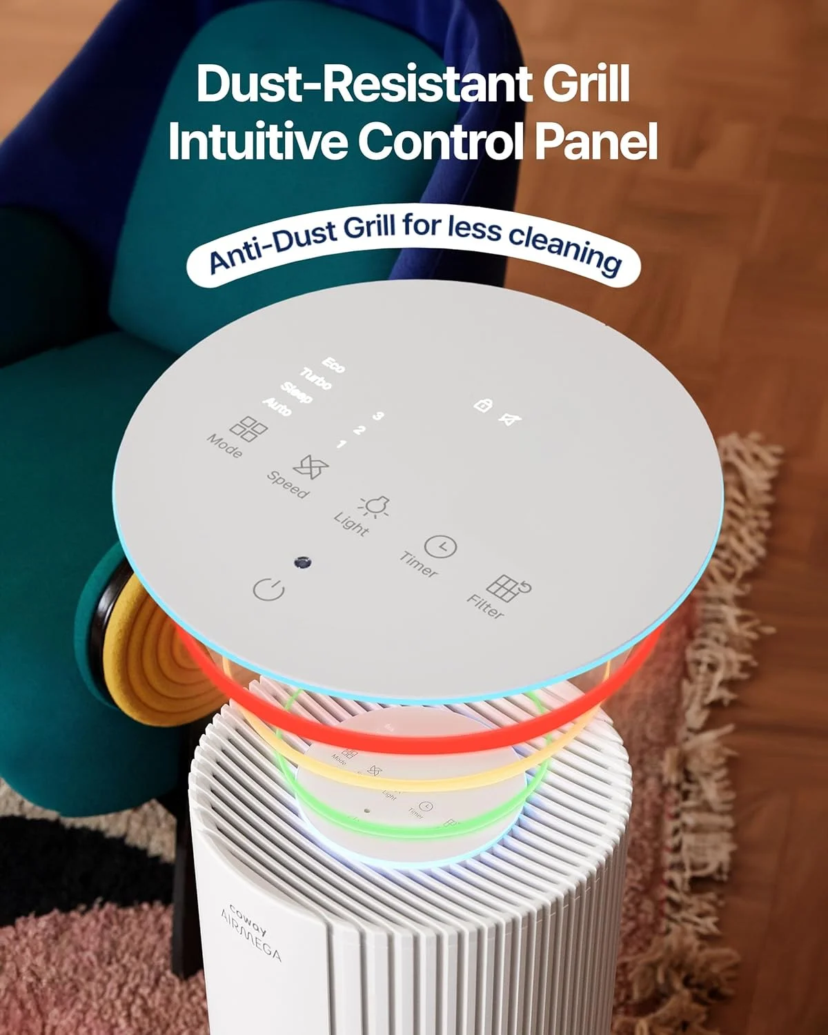 دستگاه تصفیه هوای COWAY برای اتاق های بزرگ و کل خانه تا 245 متر مربع، فیلتر True HEPA برای دود، آلرژی، شوره حیوانات خانگی، بو، PM 10 AQI، حالت توربو اکو، تایمر، Energy Star، Airmega 350 بژ دستگاه تصفیه هوای COWAY برای اتاق های بزرگ و کل خانه تا 245 متر مربع، فیلتر True HEPA برای دود، آلرژی، شوره حیوانات خانگی، بو، PM 10 AQI، حالت توربو اکو، تایمر، Energy Star، Airmega 350 بژ