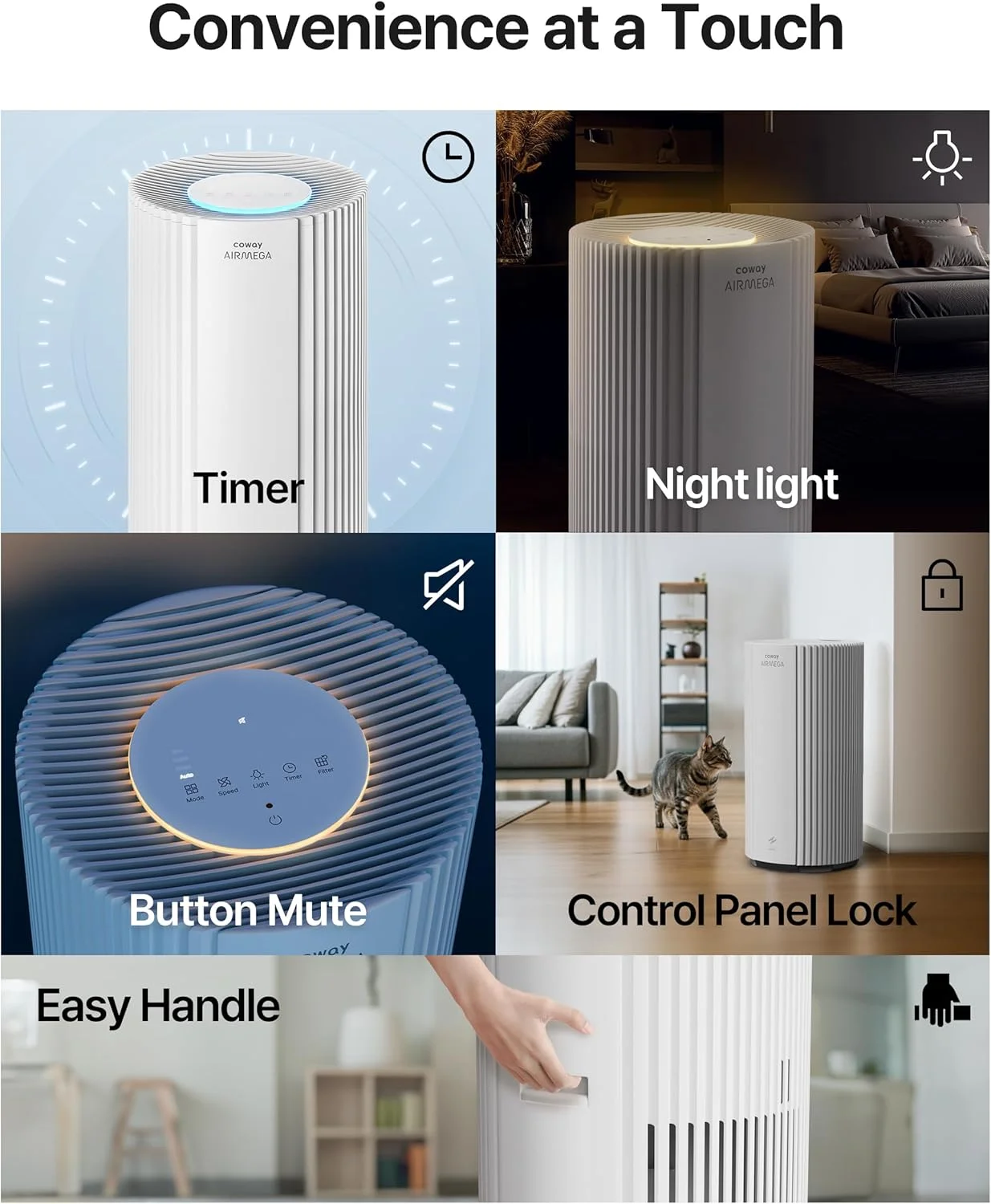 دستگاه تصفیه هوای COWAY برای اتاق های بزرگ و کل خانه تا 245 متر مربع، فیلتر True HEPA برای دود، آلرژی، شوره حیوانات خانگی، بو، PM 10 AQI، حالت توربو اکو، تایمر، Energy Star، Airmega 350 بژ دستگاه تصفیه هوای COWAY برای اتاق های بزرگ و کل خانه تا 245 متر مربع، فیلتر True HEPA برای دود، آلرژی، شوره حیوانات خانگی، بو، PM 10 AQI، حالت توربو اکو، تایمر، Energy Star، Airmega 350 بژ