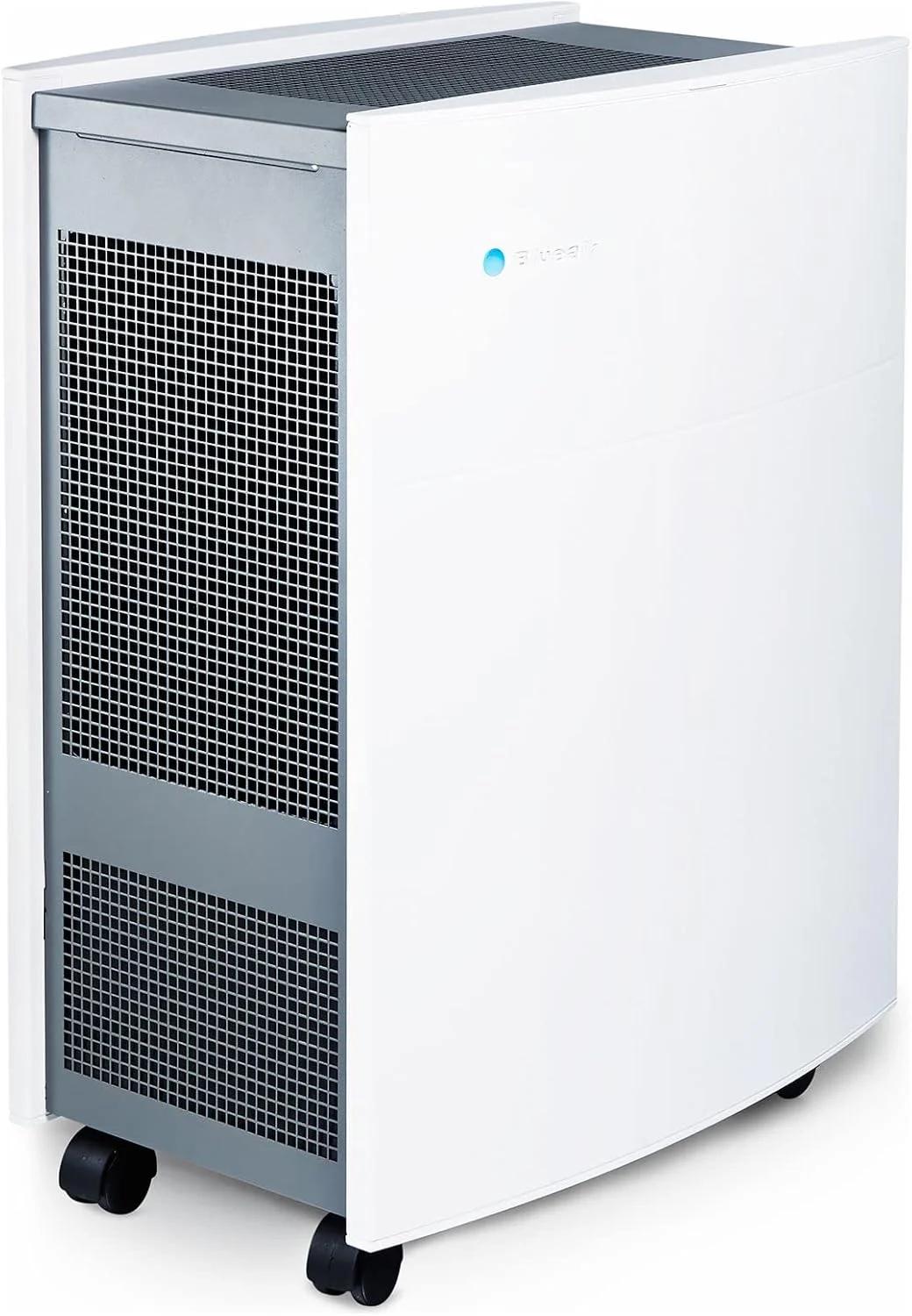 دستگاه تصفیه هوای Blueair با فیلتر HEPASilent Smokestop دارای WiFi و AQM، جذب کننده آلرژن ها، بوها، دود، کپک، گرد و غبار، میکروب ها، حیوانات خانگی، مناسب برای افراد سیگاری - اتاق بزرگ - سفید - Classic 680i
