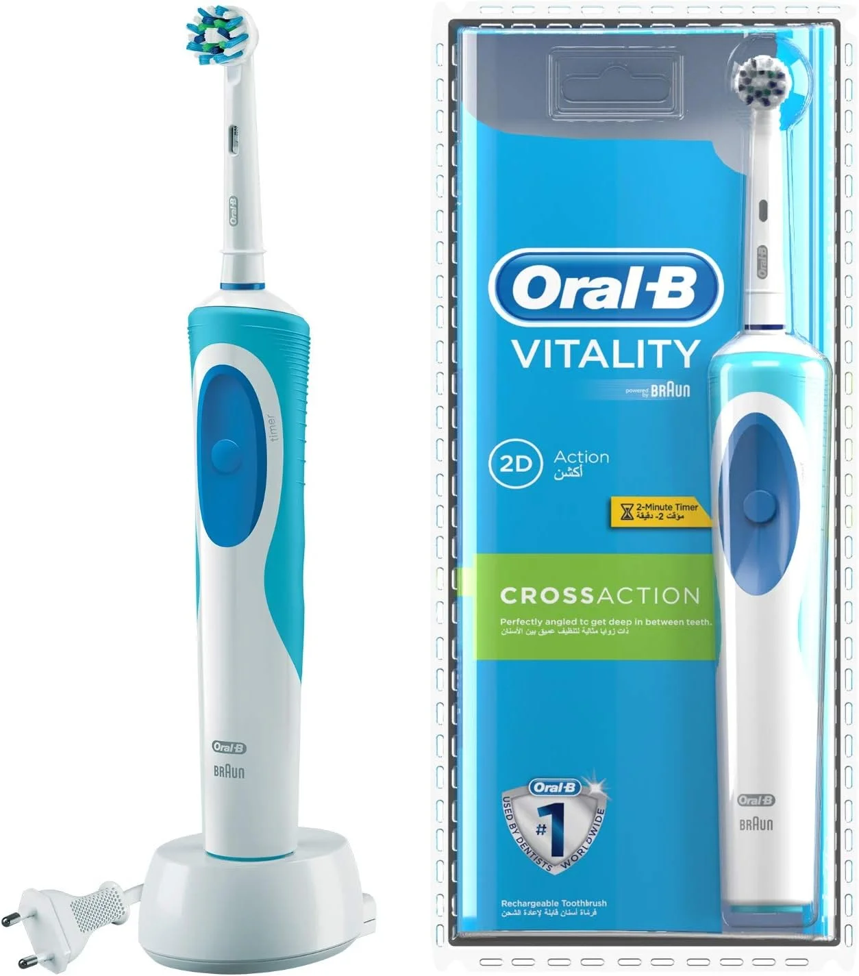 مسواک برقی شارژی اورال-بی Vitality Crossaction با فناوری براون