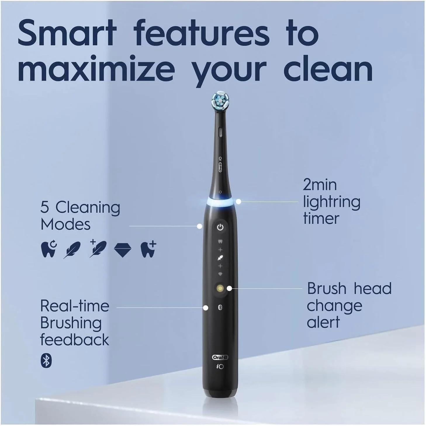 مسواک برقی بزرگسالان Oral-B iO5، هدیه روز ولنتاین برای او/او، 1 عدد سری مسواک و کیف مسافرتی، 5 حالت با سفید کننده دندان، دوشاخه بریتانیایی، مشکی، بسته بندی ممکن است متفاوت باشد مسواک برقی بزرگسالان Oral-B iO5، هدیه روز ولنتاین برای او/او، 1 عدد سری مسواک و کیف مسافرتی، 5 حالت با سفید کننده دندان، دوشاخه بریتانیایی، مشکی، بسته بندی ممکن است متفاوت باشد