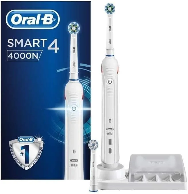 مسواک برقی هوشمند Oral-B Smart 4 4000N سفید، طراحی شده توسط Braun