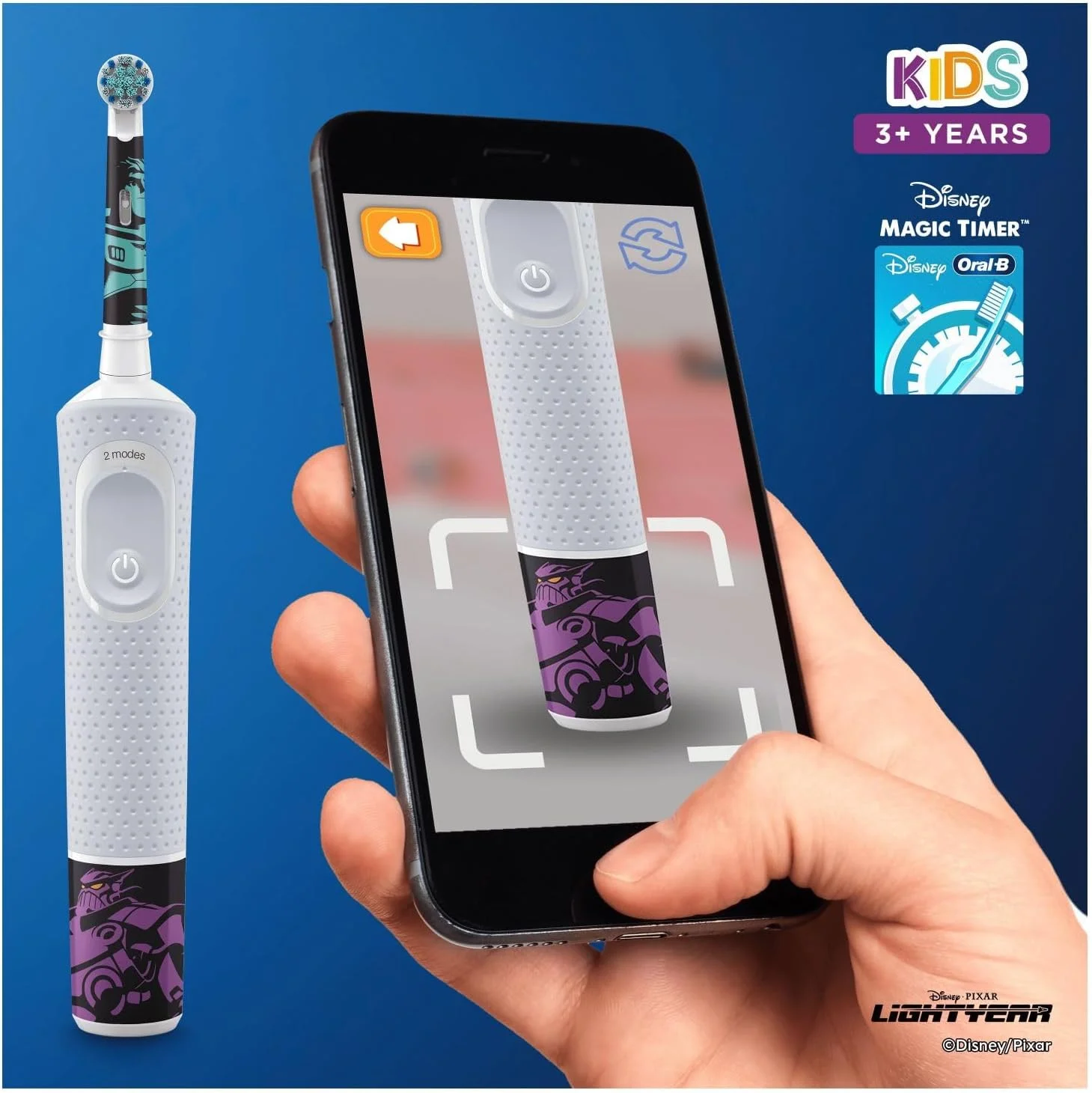مسواک برقی کودکانه Oral-B، هدیه کریسمس برای کودکان، 1 عدد سری مسواک، جعبه مسافرتی، 4 عدد استیکر Disney Lightyear 2، 2 حالت با حالت حساس مناسب کودکان، برای سنین 3 سال به بالا، دوشاخه 2 پین UK، سفید مسواک برقی کودکانه Oral-B، هدیه کریسمس برای کودکان، 1 عدد سری مسواک، جعبه مسافرتی، 4 عدد استیکر Disney Lightyear 2، 2 حالت با حالت حساس مناسب کودکان، برای سنین 3 سال به بالا، دوشاخه 2 پین UK، سفید