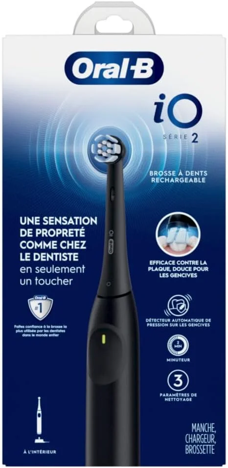 مسواک برقی شارژی Oral-B iO Series 2، مشکی شب با 1 سری برس Gentle Care - سنسور فشار خودکار برای محافظت از لثه - 3 حالت - تایمر 2 دقیقه ای مسواک برقی شارژی Oral-B iO Series 2، مشکی شب با 1 سری برس Gentle Care - سنسور فشار خودکار برای محافظت از لثه - 3 حالت - تایمر 2 دقیقه ای