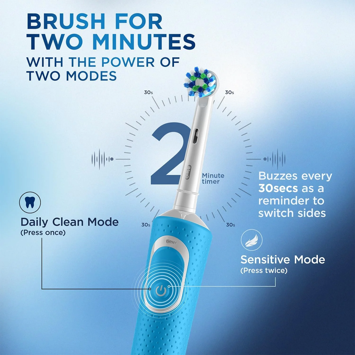ORAL-B Power 100 Vitality Electric Toothbrush Blue ORAL-B Power 100 Vitality Electric Toothbrush Blue