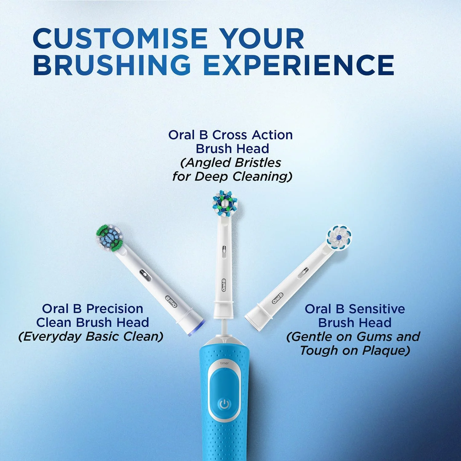 ORAL-B Power 100 Vitality Electric Toothbrush Blue ORAL-B Power 100 Vitality Electric Toothbrush Blue