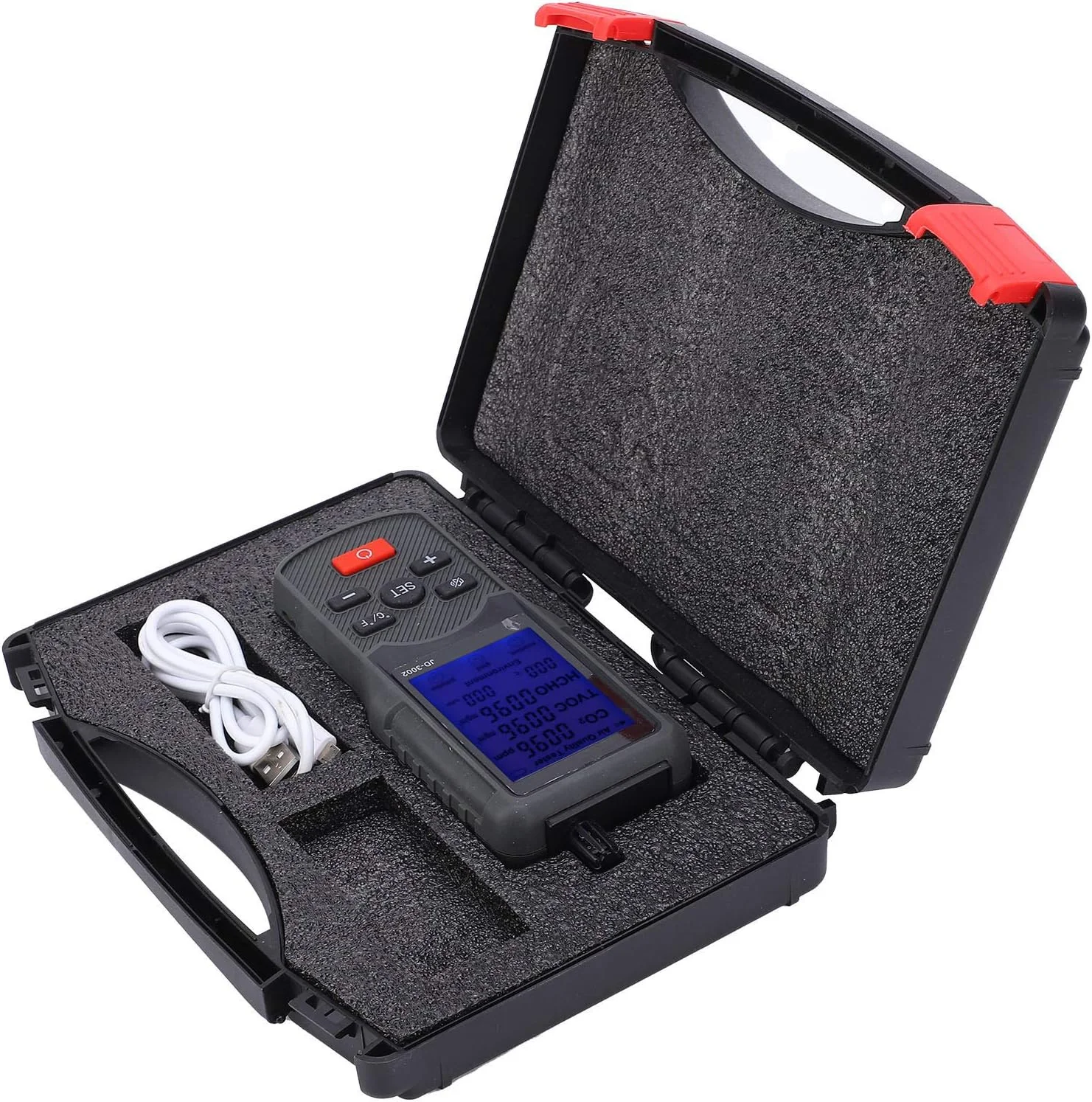 دستگاه سنجش کیفیت هوا Fafeicy، ردیاب دما و رطوبت، عملکرد ساده، ذخیره خودکار پس از 10 ثانیه، مناسب برای خانه و آزمایشگاه