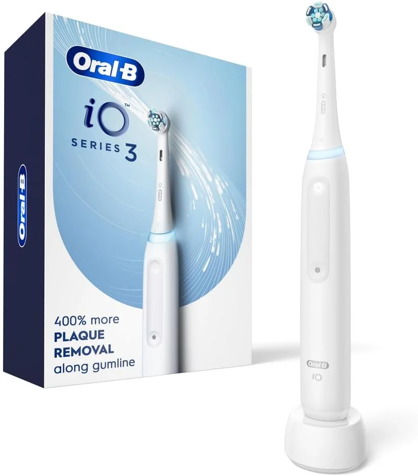 مسواک برقی Oral-B iO Series 3 به همراه (2) سری مسواک، قابل شارژ، سفید