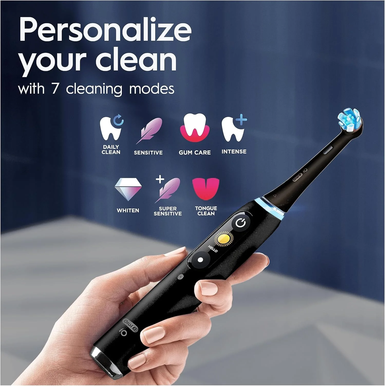 مسواک برقی بزرگسالان Oral-B iO9، 2 عدد، مسواک برقی Oral B، هدیه برای زنان/مردان، 2 سری مسواک و جعبه مسافرتی شارژ، 7 حالت با سفید کننده دندان، دوشاخه 2 پین UK، مشکی مسواک برقی بزرگسالان Oral-B iO9، 2 عدد، مسواک برقی Oral B، هدیه برای زنان/مردان، 2 سری مسواک و جعبه مسافرتی شارژ، 7 حالت با سفید کننده دندان، دوشاخه 2 پین UK، مشکی
