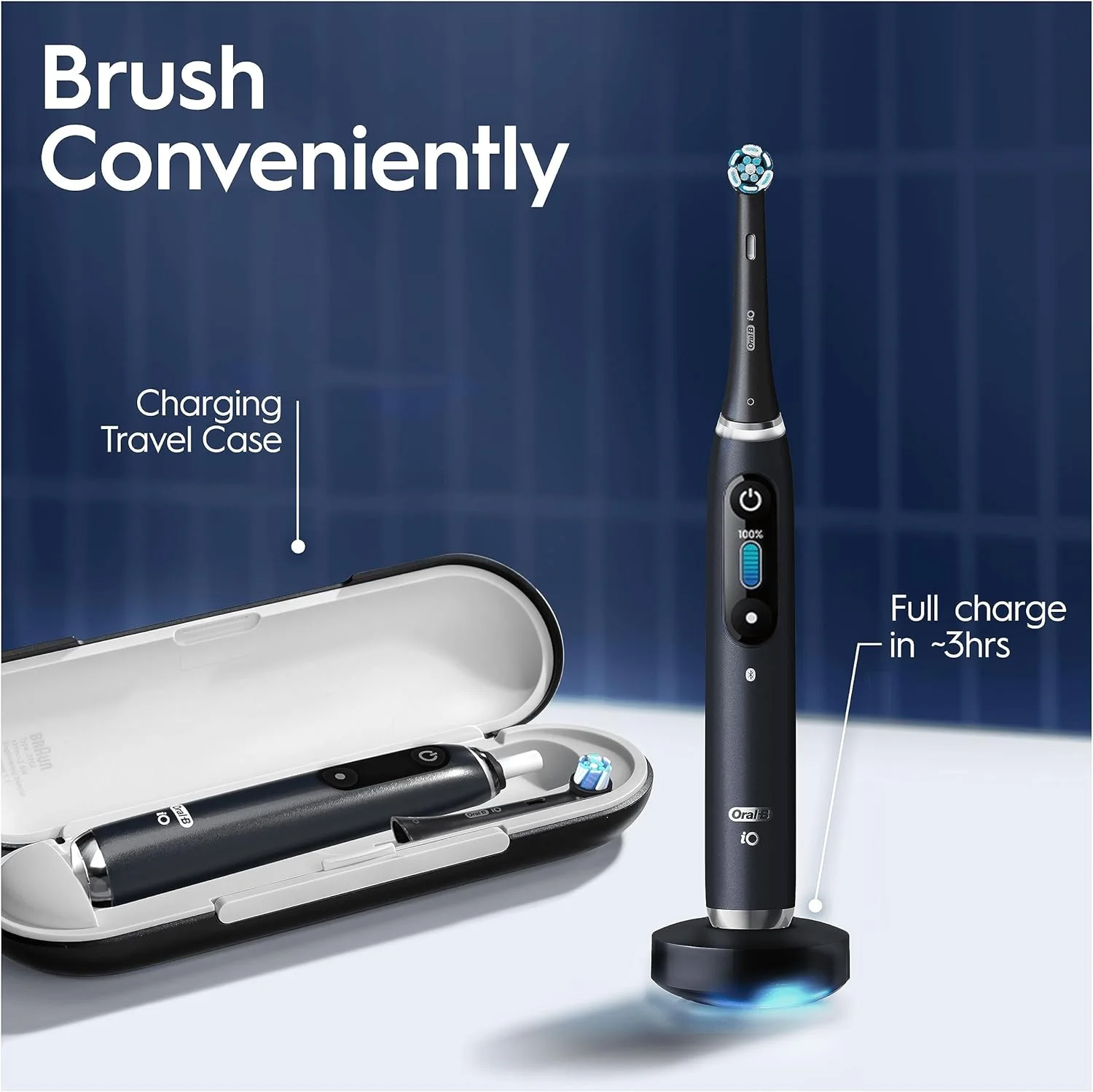 مسواک برقی بزرگسالان Oral-B iO9، 2 عدد، مسواک برقی Oral B، هدیه برای زنان/مردان، 2 سری مسواک و جعبه مسافرتی شارژ، 7 حالت با سفید کننده دندان، دوشاخه 2 پین UK، مشکی مسواک برقی بزرگسالان Oral-B iO9، 2 عدد، مسواک برقی Oral B، هدیه برای زنان/مردان، 2 سری مسواک و جعبه مسافرتی شارژ، 7 حالت با سفید کننده دندان، دوشاخه 2 پین UK، مشکی