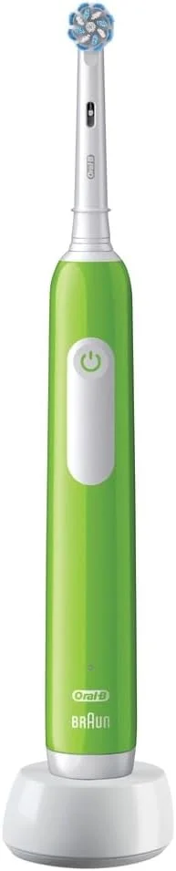مسواک برقی کودکانه Oral-B Pro Junior مناسب کودکان بالای 6 سال، دارای سنسور فشار، 3 حالت تمیز کردن شامل حالت حساس برای مراقبت از دندان، برس های نرم و تایمر، طراحی شده توسط براون، سبز مسواک برقی کودکانه Oral-B Pro Junior مناسب کودکان بالای 6 سال، دارای سنسور فشار، 3 حالت تمیز کردن شامل حالت حساس برای مراقبت از دندان، برس های نرم و تایمر، طراحی شده توسط براون، سبز
