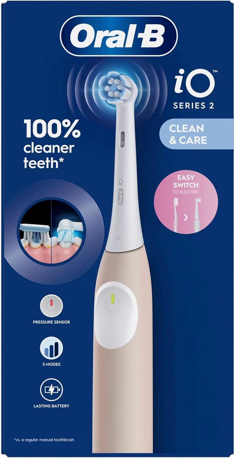 مسواک برقی اورال-بی iO 2 صورتی روشن، مناسب بزرگسالان، دارای 3 حالت تمیز کردن، محافظت از لثه، برس نرم، به همراه لوازم جانبی و شارژر مسواک برقی اورال-بی iO 2 صورتی روشن، مناسب بزرگسالان، دارای 3 حالت تمیز کردن، محافظت از لثه، برس نرم، به همراه لوازم جانبی و شارژر