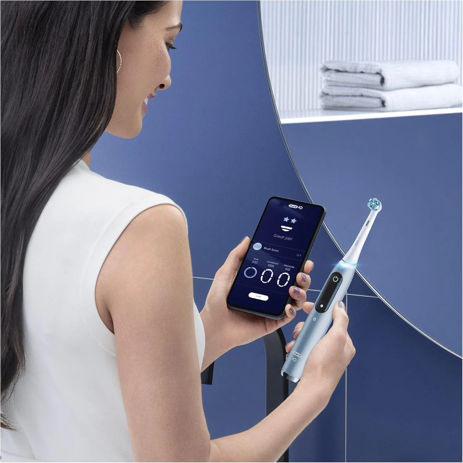 مسواک برقی Oral-B iO Series 9، نسخه ویژه، همراه با اپلیکیشن موبایل Oral-B، با Magnet iO، کیف مسافرتی با عملکرد شارژ، کیف لوازم آرایشی، آبی مسواک برقی Oral-B iO Series 9، نسخه ویژه، همراه با اپلیکیشن موبایل Oral-B، با Magnet iO، کیف مسافرتی با عملکرد شارژ، کیف لوازم آرایشی، آبی