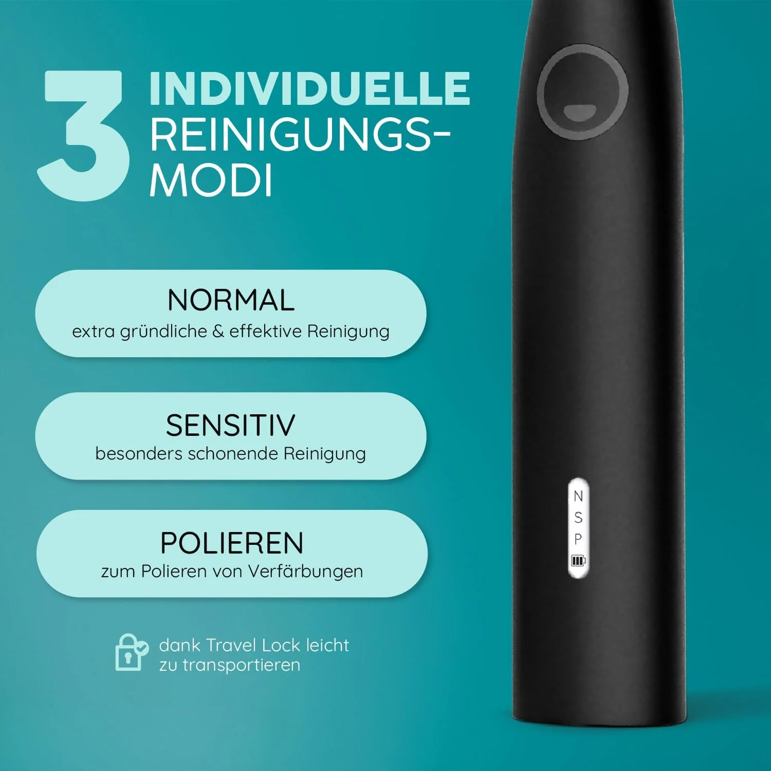 happybrush® Electric Toothbrush Eco R2 - Sustainable Rotating Toothbrush with Power Battery Including 3 Replacement Toothbrush Heads and Toothpaste - AllBlack happybrush® Electric Toothbrush Eco R2 - Sustainable Rotating Toothbrush with Power Battery Including 3 Replacement Toothbrush Heads and Toothpaste - AllBlack