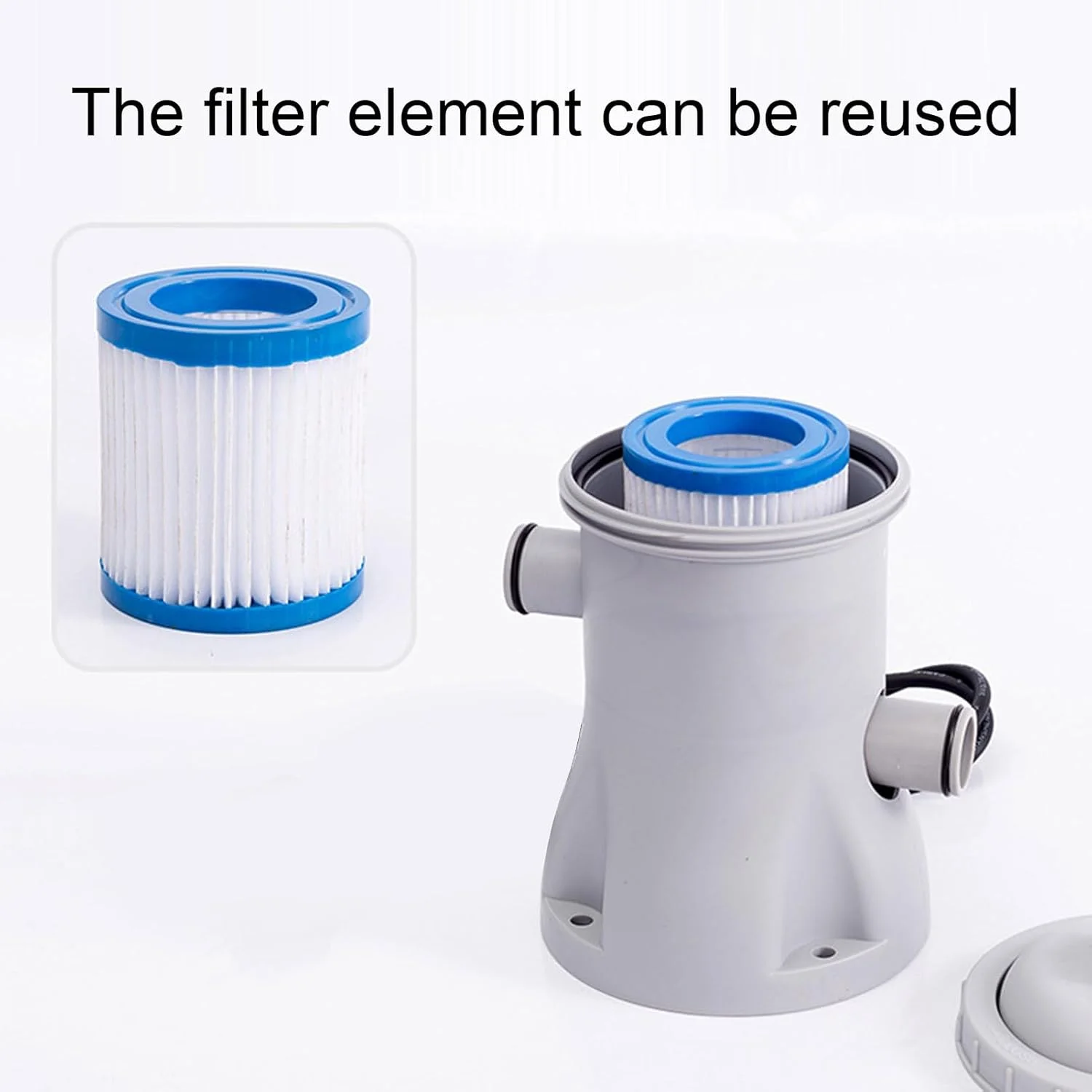 پمپ فیلتر کارتریجی 330 گالن Dpofirs برای استخرهای روی زمین، پمپ فیلتر استخر شنا برقی 16 واتی، گردش و فیلتراسیون بهبود یافته - نصب آسان (دوشاخه UK 220 ولت 400 وات)