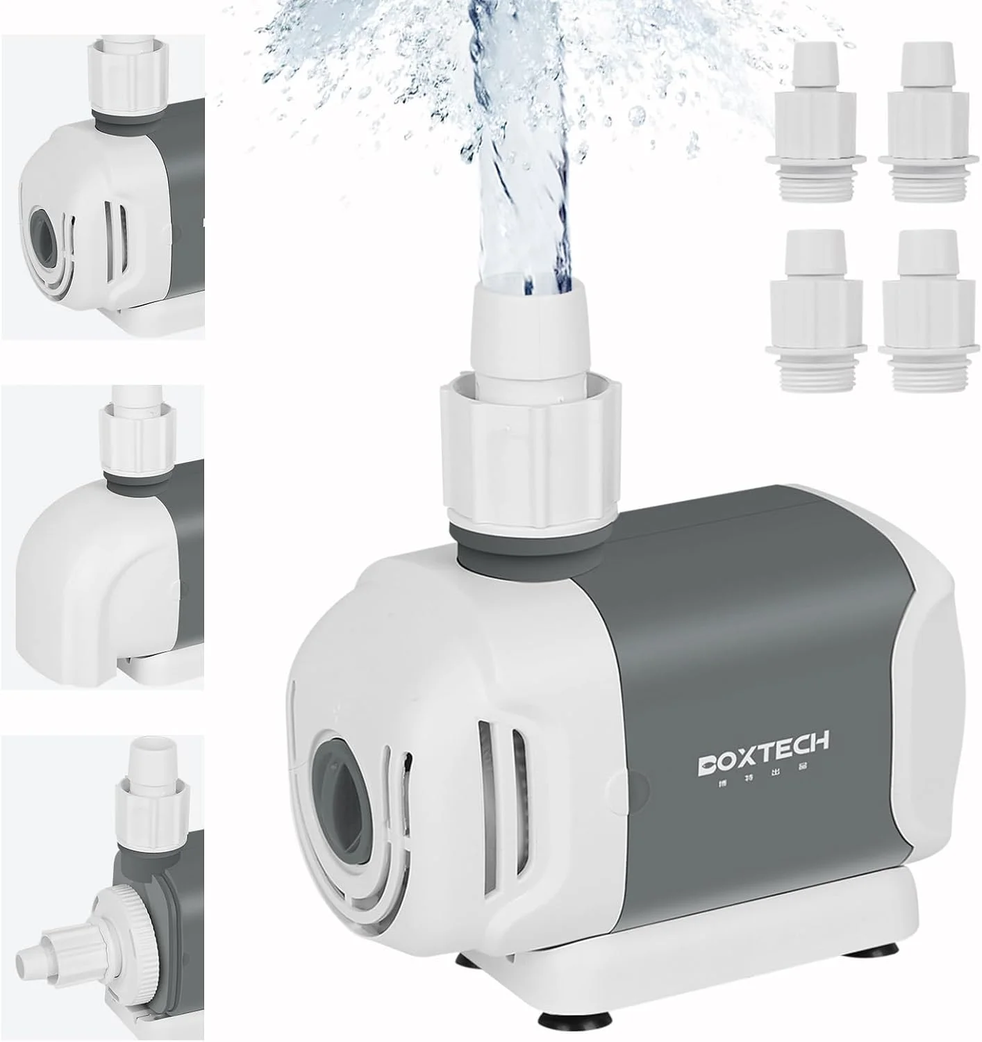 پمپ آبنما فوق العاده بی صدا و قابل تنظیم Boxtech، پمپ آب آکواریوم 1500 لیتر در ساعت 25 وات با فیلتر برای آکواریوم، مخزن ماهی، حوض، فواره ها، استخر با 3 نازل پمپ آبنما فوق العاده بی صدا و قابل تنظیم Boxtech، پمپ آب آکواریوم 1500 لیتر در ساعت 25 وات با فیلتر برای آکواریوم، مخزن ماهی، حوض، فواره ها، استخر با 3 نازل