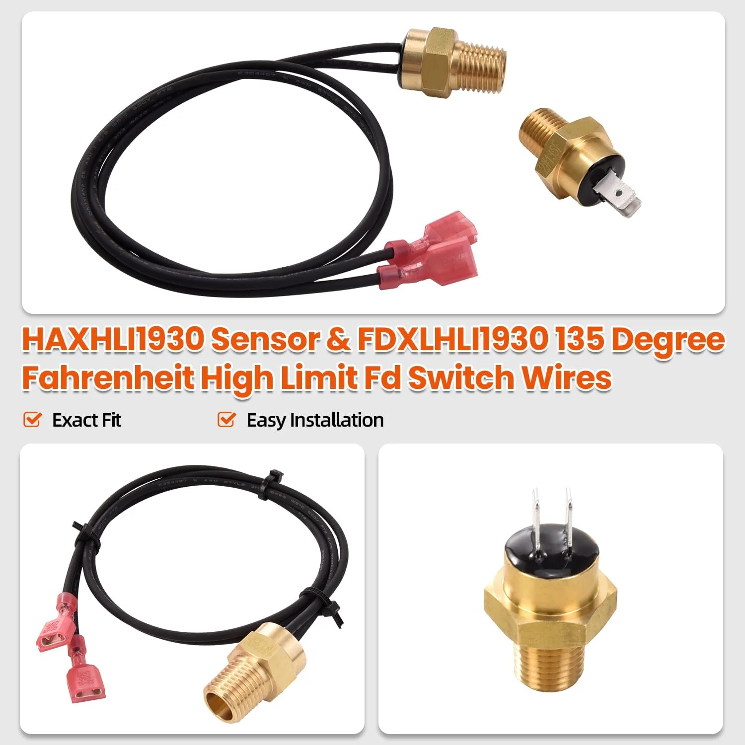 کیت جایگزینی سنسور hodflop HAXHLI1930 و سیم‌های سوئیچ حد بالای FDXLHLI1930 با دمای 135 درجه فارنهایت سازگار با بخاری استخر سری H هایوارد مدل‌های H150FD-H500FD, H150FDN-H500FDN, H150FDP-H500FDP