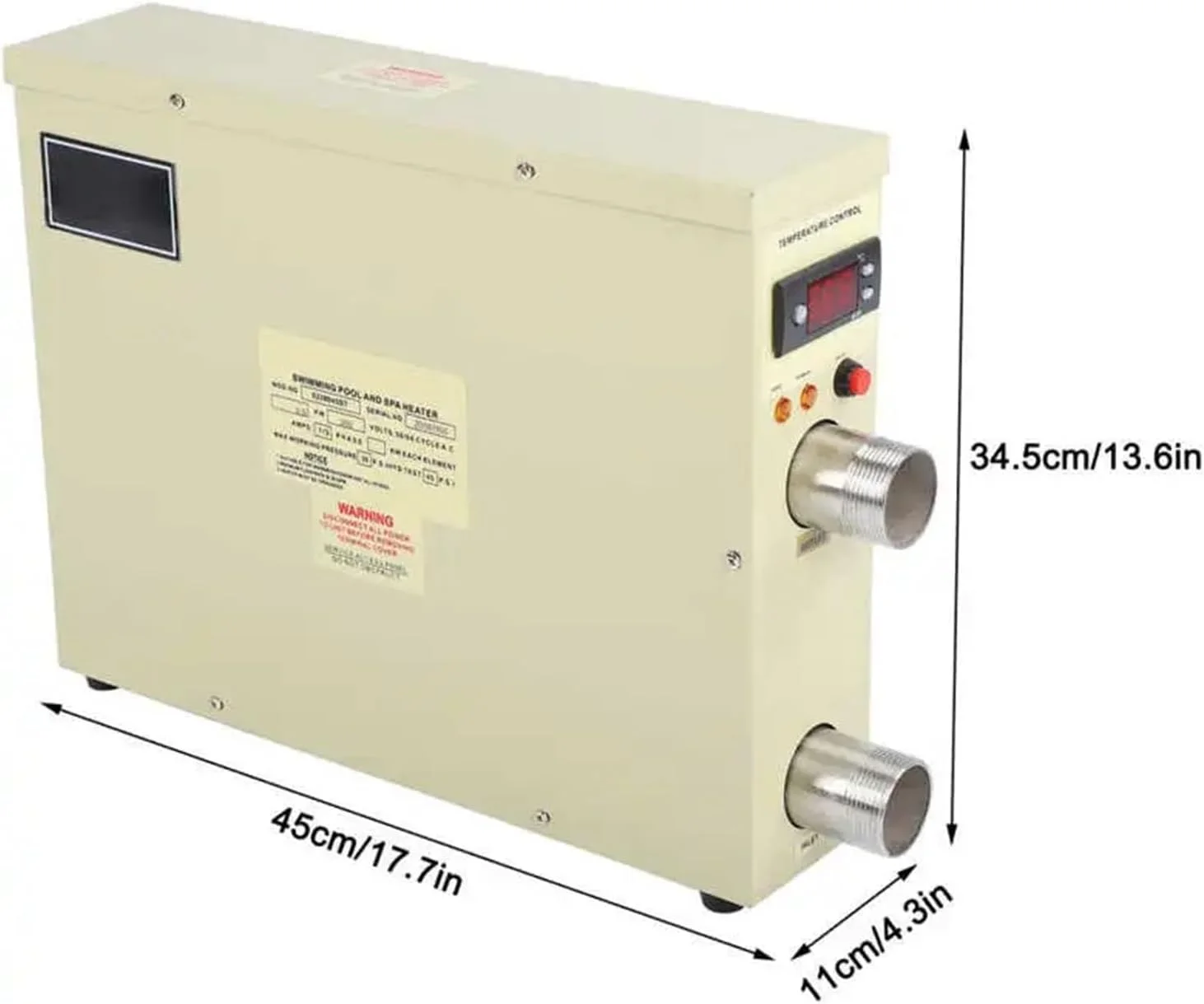 گرمکن استخر و جکوزی 5.5 کیلووات، حمام با دمای ثابت، گرمکن برقی استخر، ترموستات، تجهیزات گردش آب، دستگاه گرمایش
