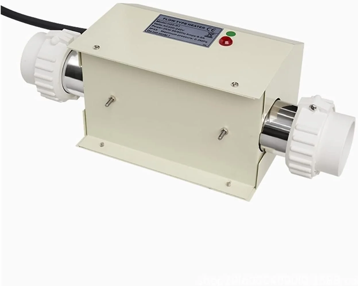 گرمکن استخر و جکوزی 1KW/2KW/3KW، گرمکن حمام، ترموستات کوچک قابل تنظیم برای حرارت دادن آب استخر، مناسب برای منزل، فضای باز و اسپا (1KW)