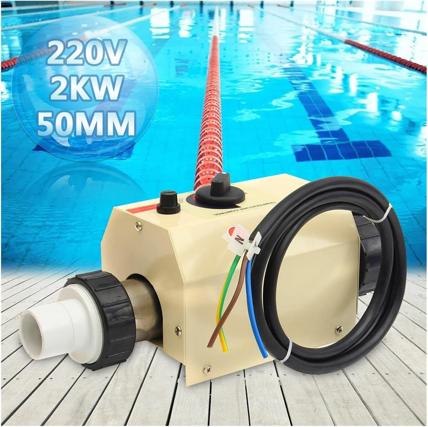 گرمکن استخر و جکوزی 3 کیلو وات / 2 کیلو وات، گرمکن آب برقی ترموستات حمام و اسپا (2 کیلو وات) گرمکن استخر و جکوزی 3 کیلو وات / 2 کیلو وات، گرمکن آب برقی ترموستات حمام و اسپا (2 کیلو وات)