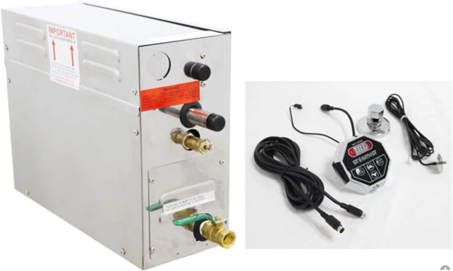 بخاری استخر و جکوزی 6 کیلووات ژنراتور بخار اتاق سونا بخار مرطوب سونا بخار مرطوب نمایشگر دیجیتال خارجی بخار سریع برای سونا خانگی اسپا