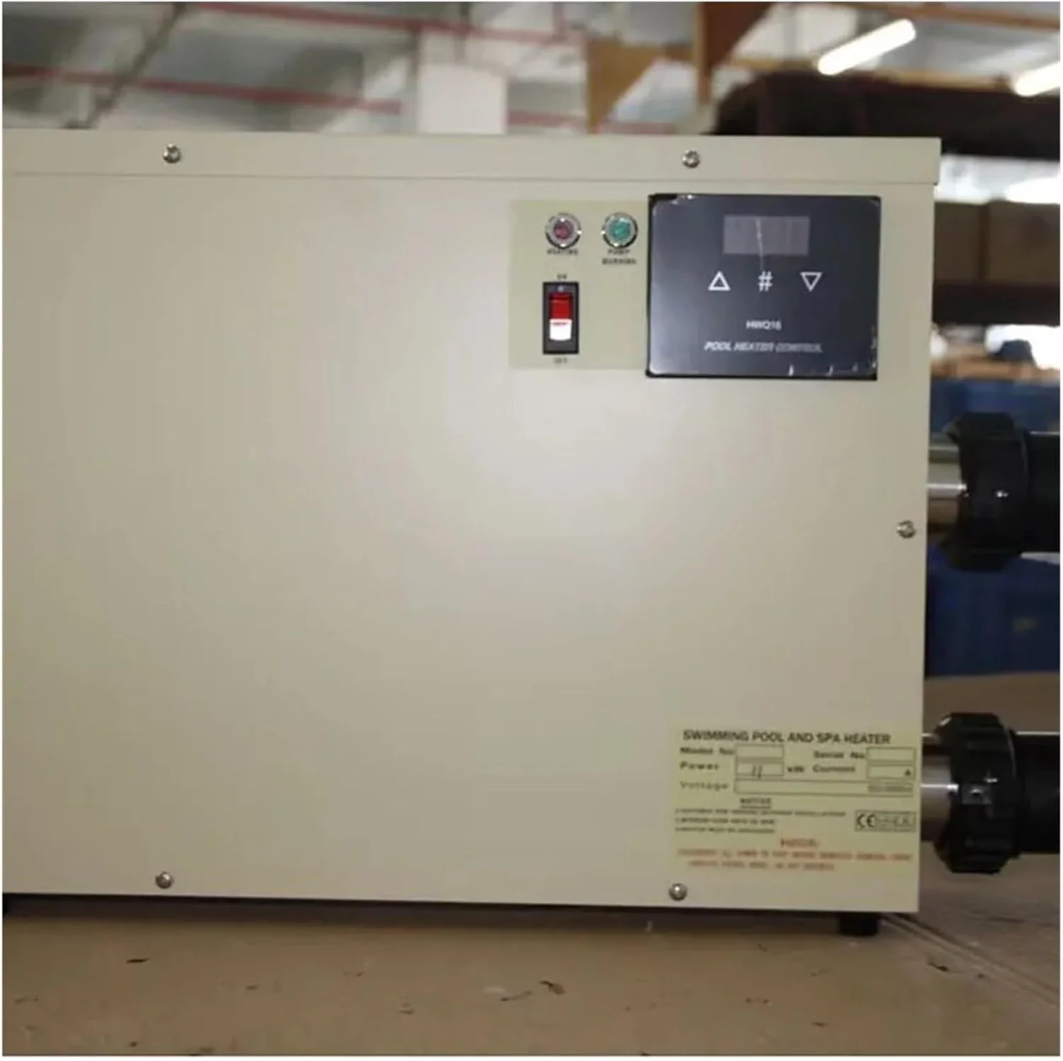 گرمکن آب استخر و جکوزی 15 کیلووات، ترموستات، گرمایش سریع، محافظت در برابر دمای بالا (سه فاز 380 ولت)
